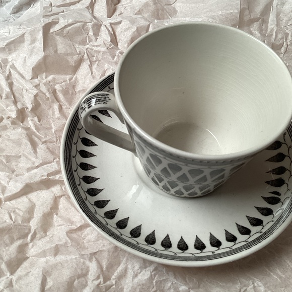 Upslsa Ekeby Gefel Sweden Cup & Saucer Lillemor black/white - Picture 9 of 11